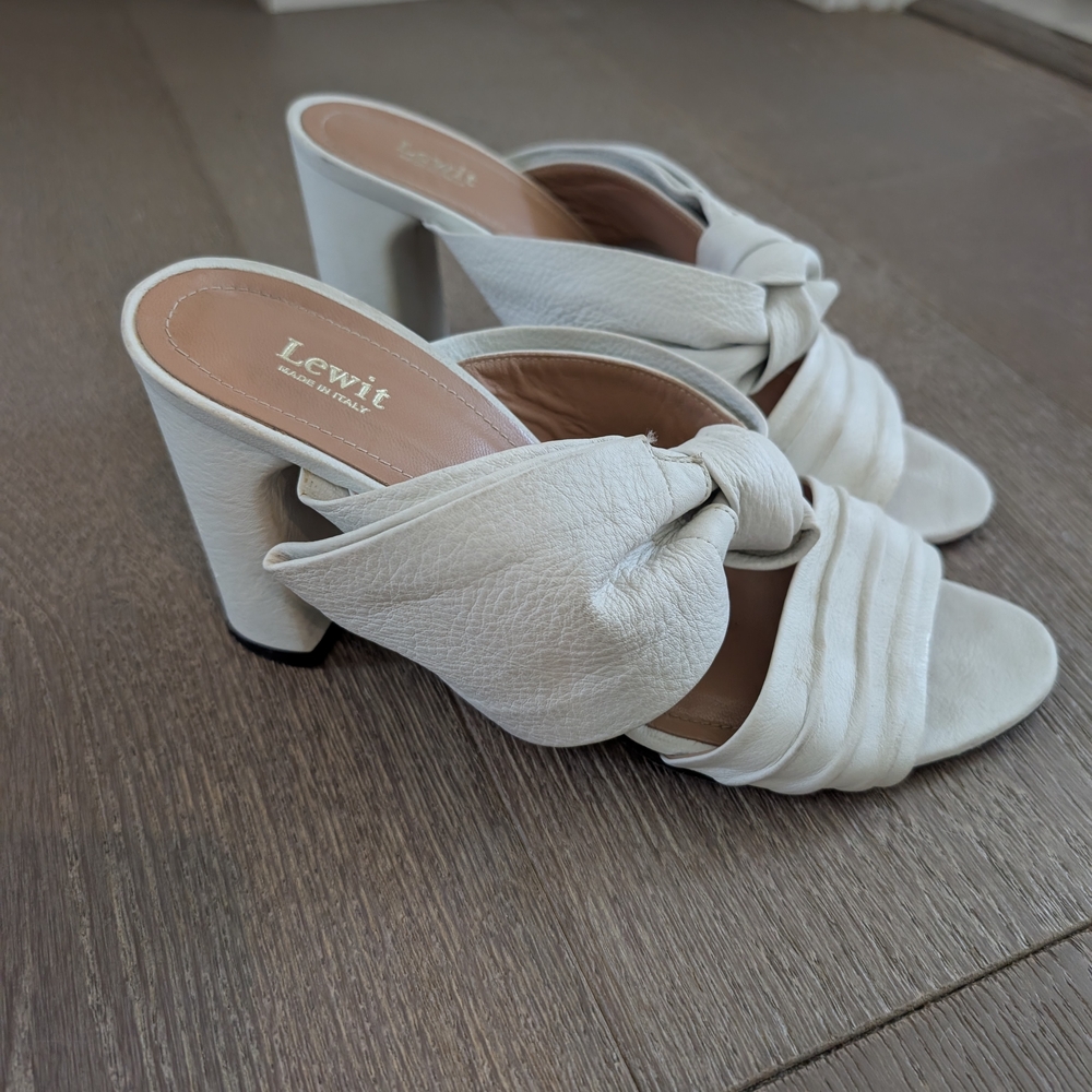 Lewit White Knotted Heels Size 37.5